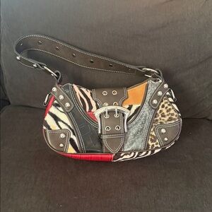 Patchwork Animal Print Shoulder Bag Dolls Kill